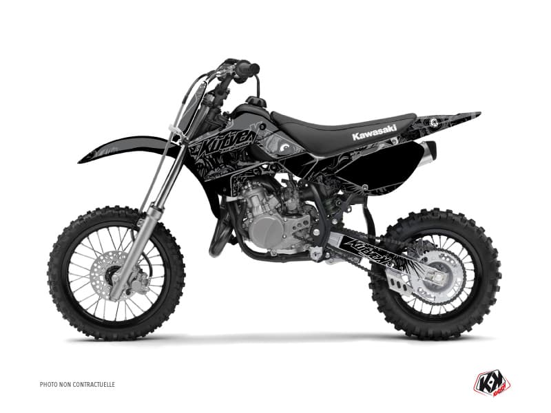 Kit graphique Moto Cross Zombies Dark Kawasaki 65 KX Noir
