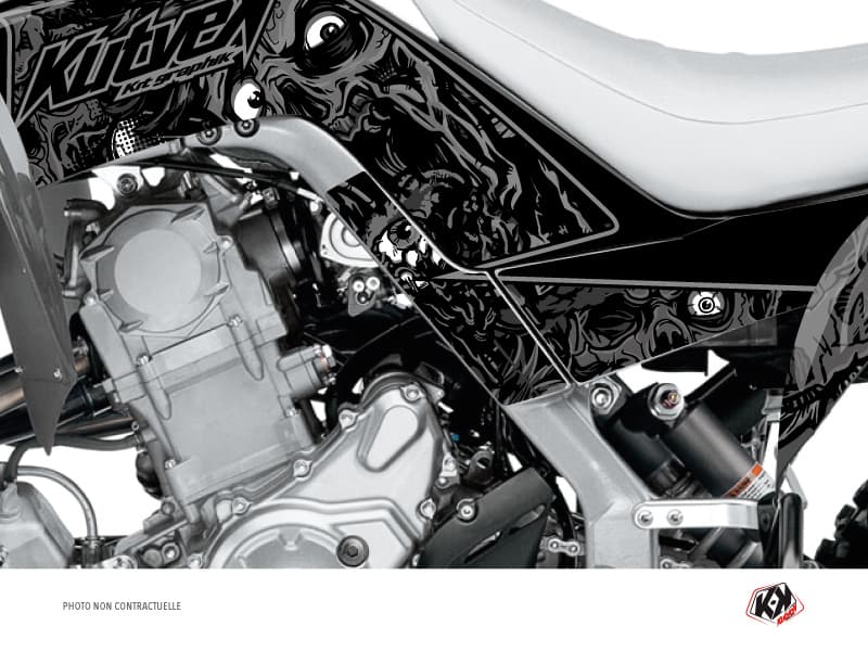 kit graphique protection de cadre quad zombies dark yamaha 700 raptor 2013-2019 noir x3
