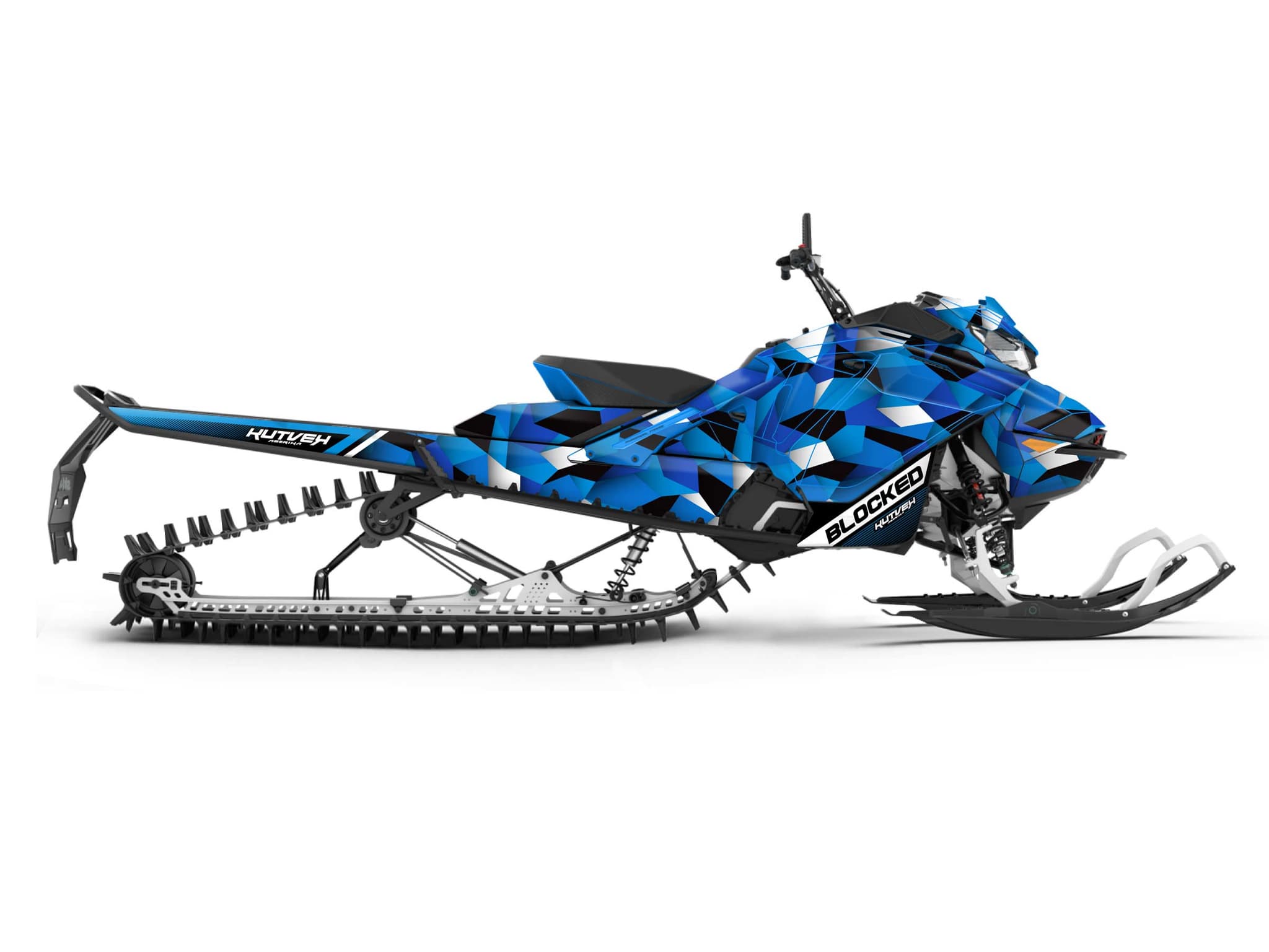 snowmobile skidoo backcountry sport blocked blue graphic kit | Skidoo | Kutvek
