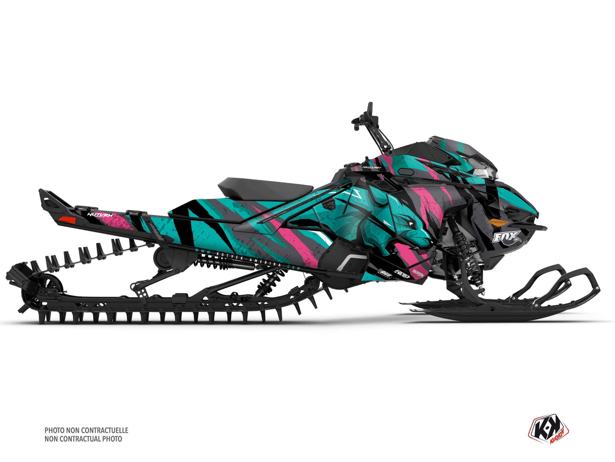 kit déco motoneige lynx rave re instinct turquoise