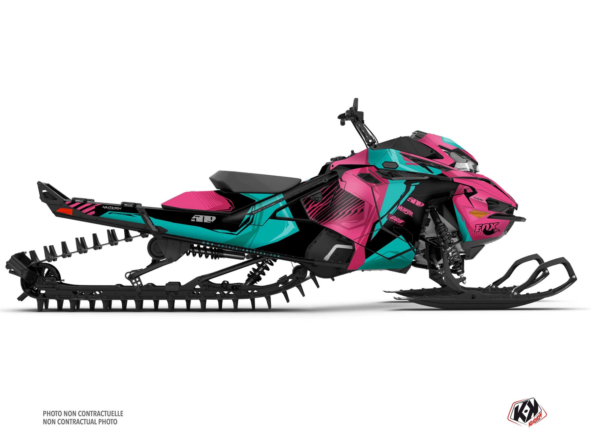 kit déco motoneige lynx rave re kliff rose