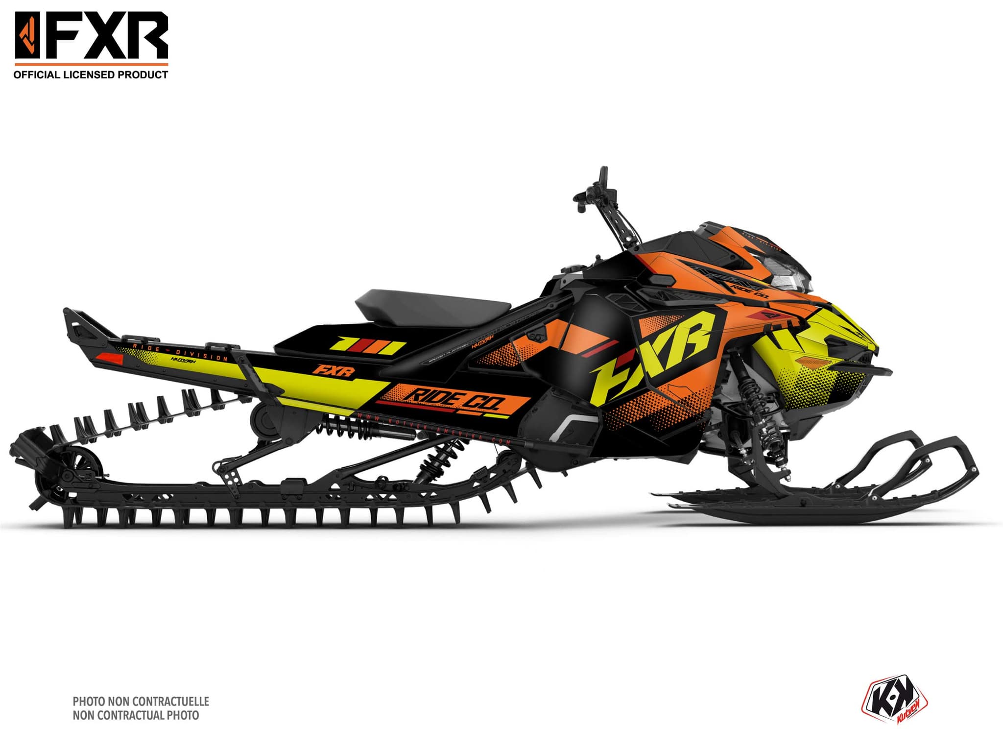 kit déco motoneige lynx rave re skal orange-jaune