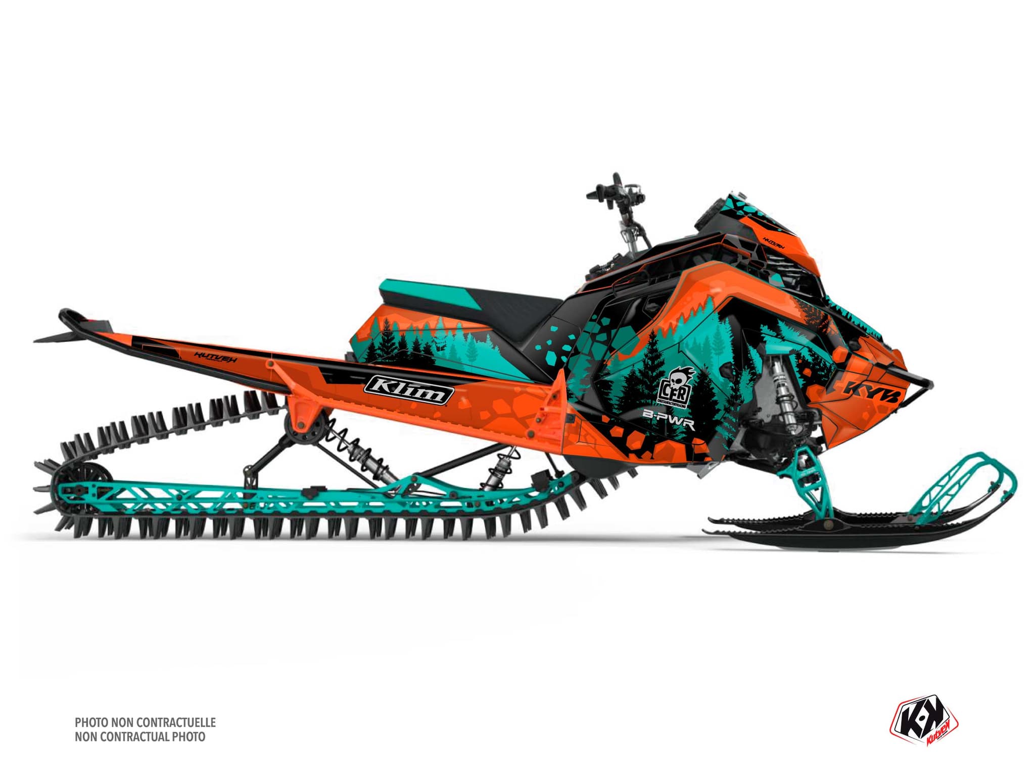 kit déco motoneige polaris khaos matryx slash garnet orange