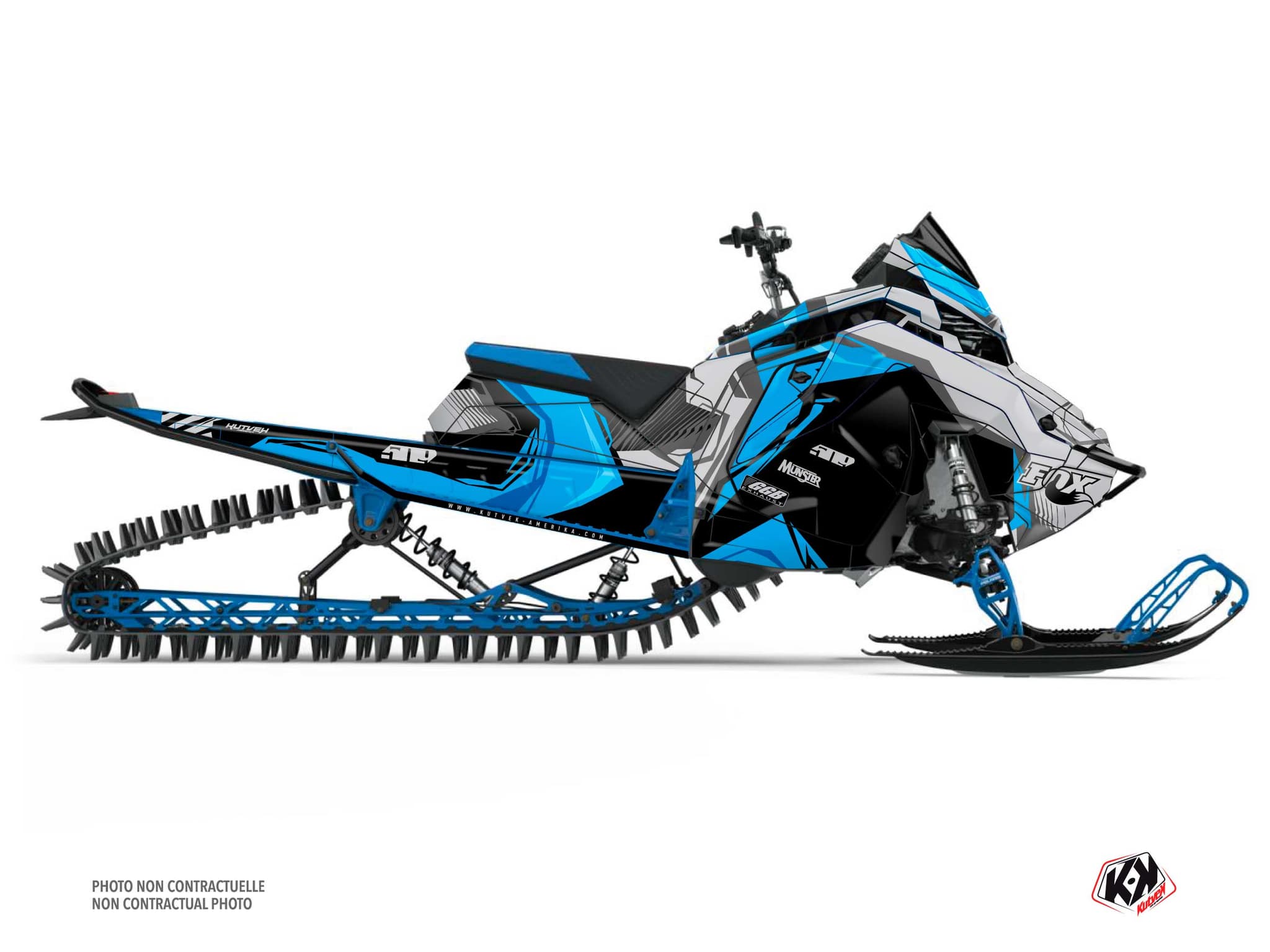 kit déco motoneige polaris khaos matryx slash kliff bleu