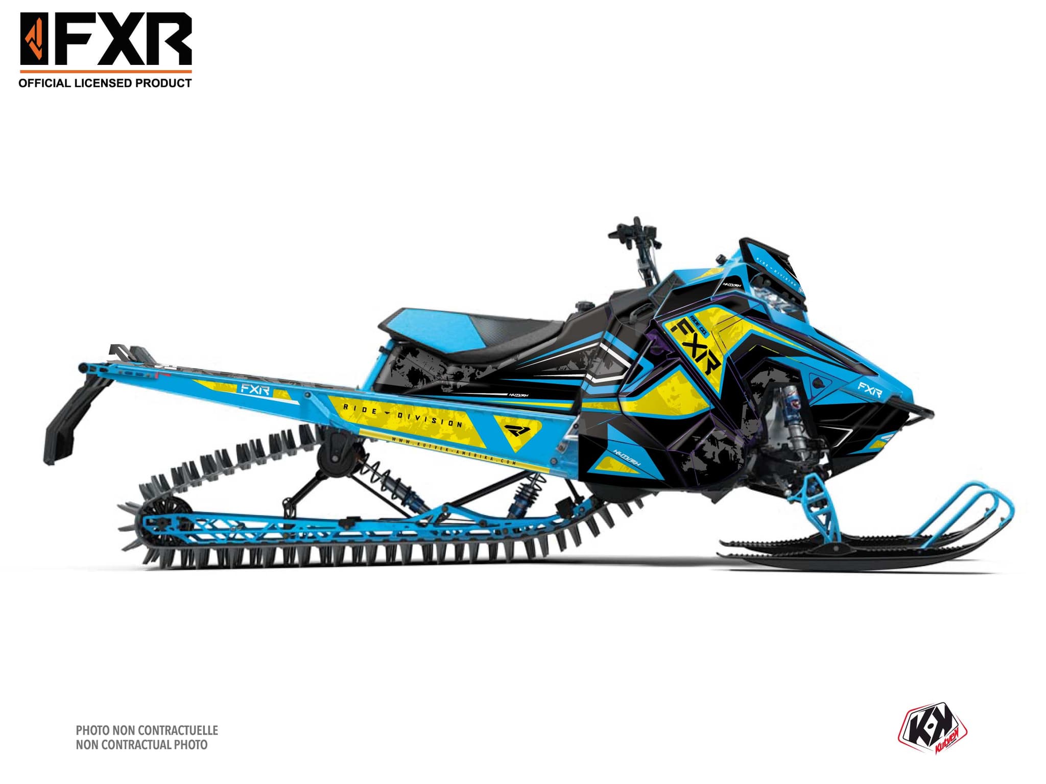 kit déco motoneige polaris khaos matryx slash likens bleu-jaune