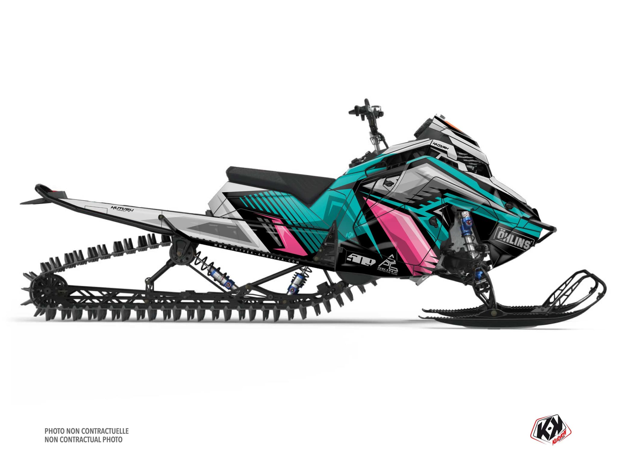 kit déco motoneige polaris khaos matryx slash squadron turquoise