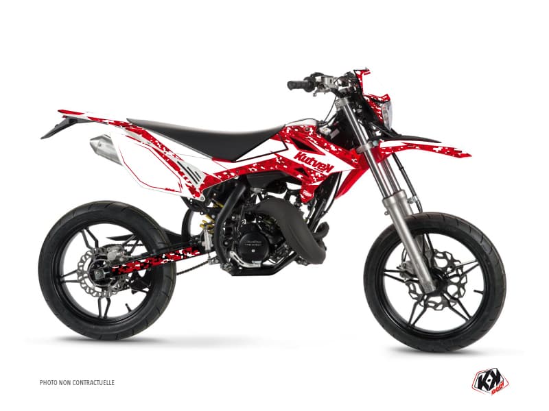 kit graphique 50cc predator beta rr 50 motard blanc rouge | Beta | Kutvek
