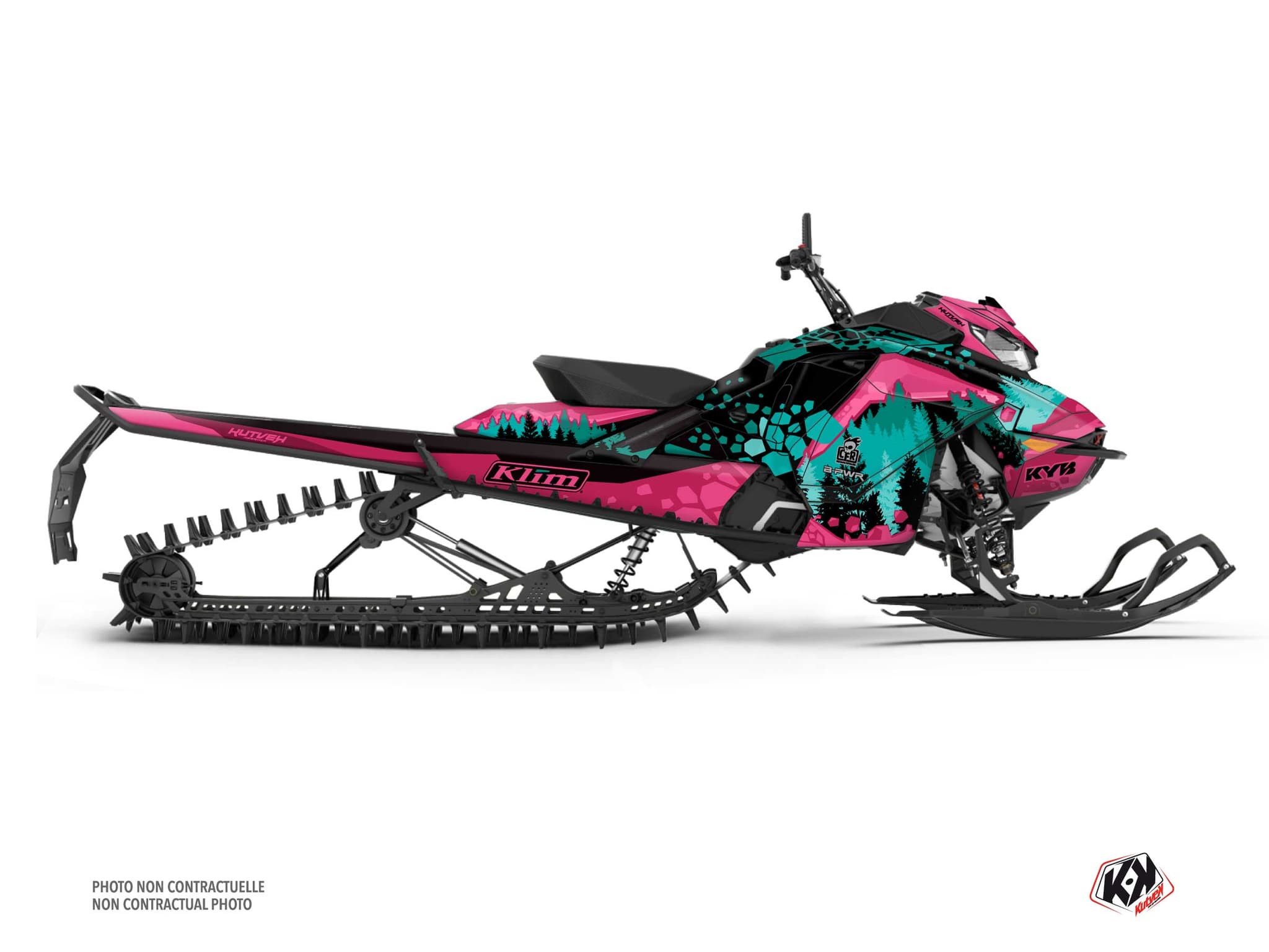 kit déco motoneige skidoo backcountry sport garnet rose