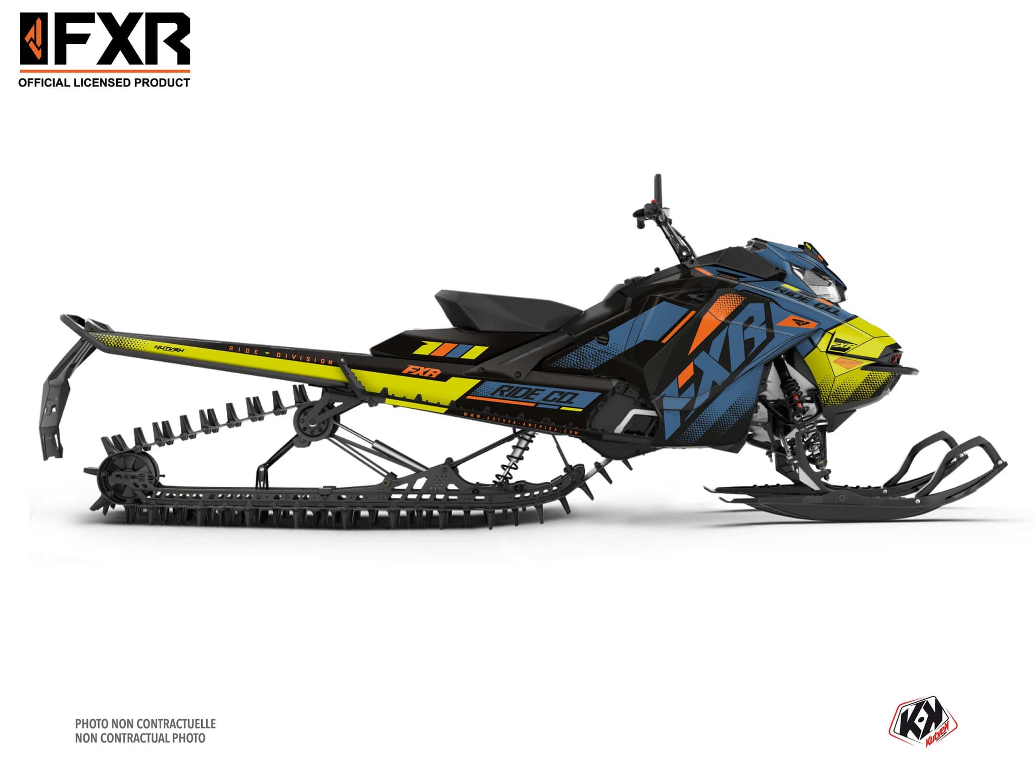 kit déco motoneige skidoo backcountry sport skal bleu-jaune