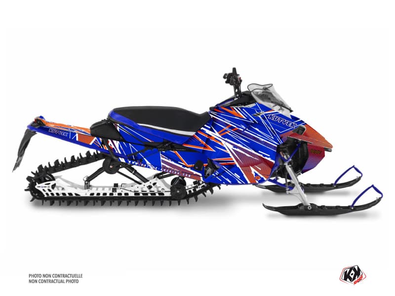 Snowmobile YAMAHA SIDEWINDER SRX LINE-X Blue-Orange graphic kit