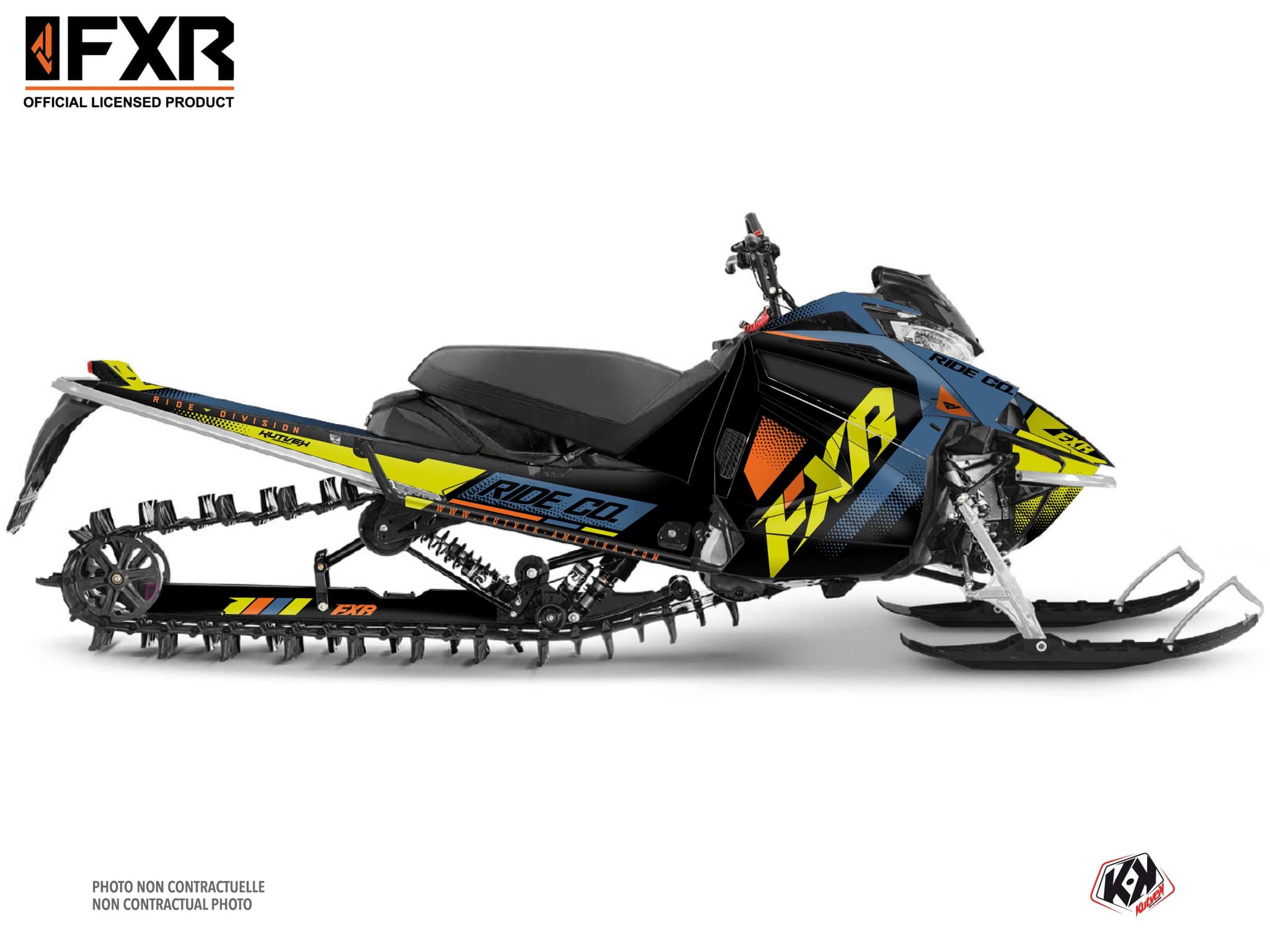 kit déco motoneige yamaha mountain max le skal bleu-jaune