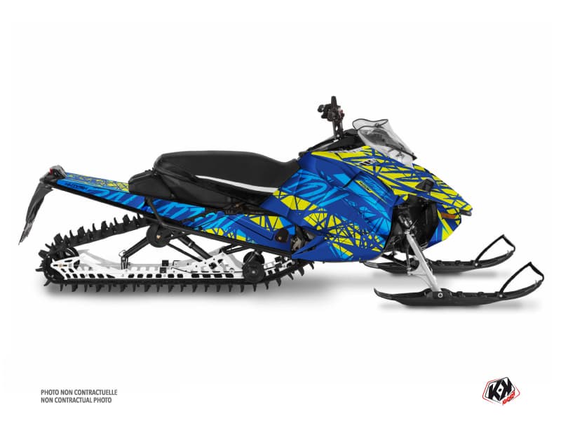 kit déco motoneige yamaha sx venom mountain salvation bleu-jaune-neon