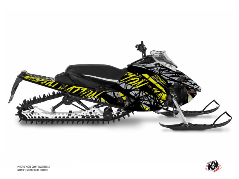 kit déco motoneige yamaha sx venom mountain salvation gris-jaune-neon