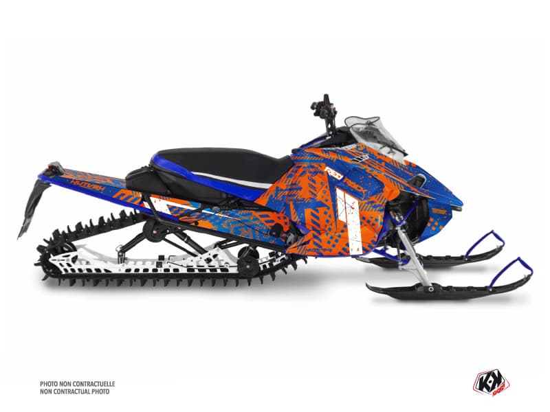 kit déco motoneige yamaha sx venom mountain redrock orange-bleu