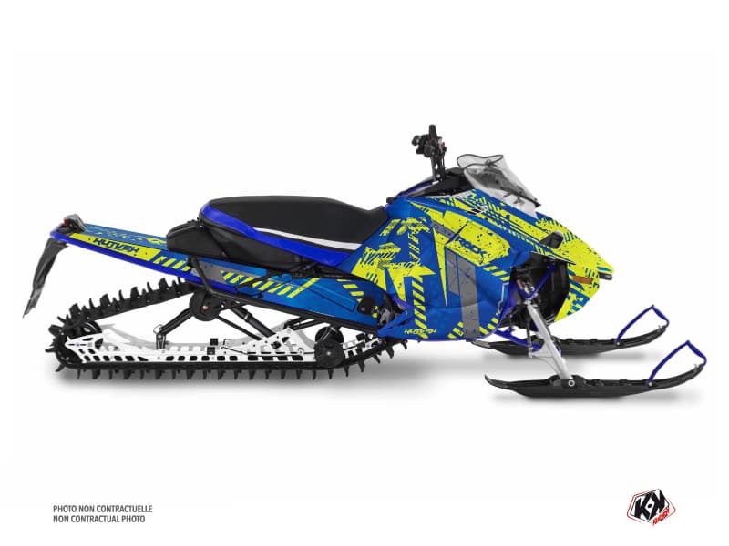 kit déco motoneige yamaha sx venom mountain redrock bleu-jaune-neon