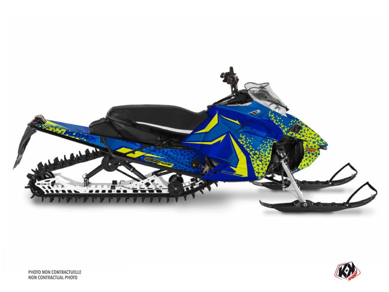 kit déco motoneige yamaha sx venom mountain gage bleu-jaune-neon