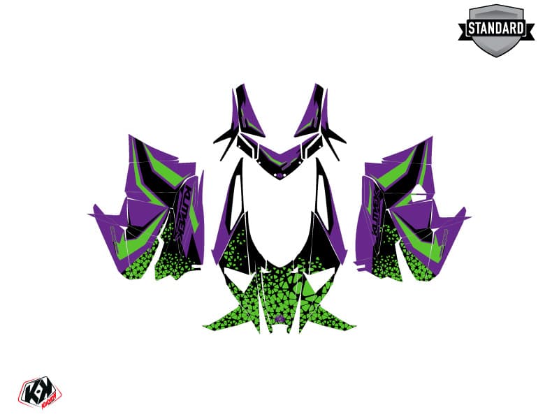 kit de decoración motoneige arctic cat m alpha one gage morado-verde