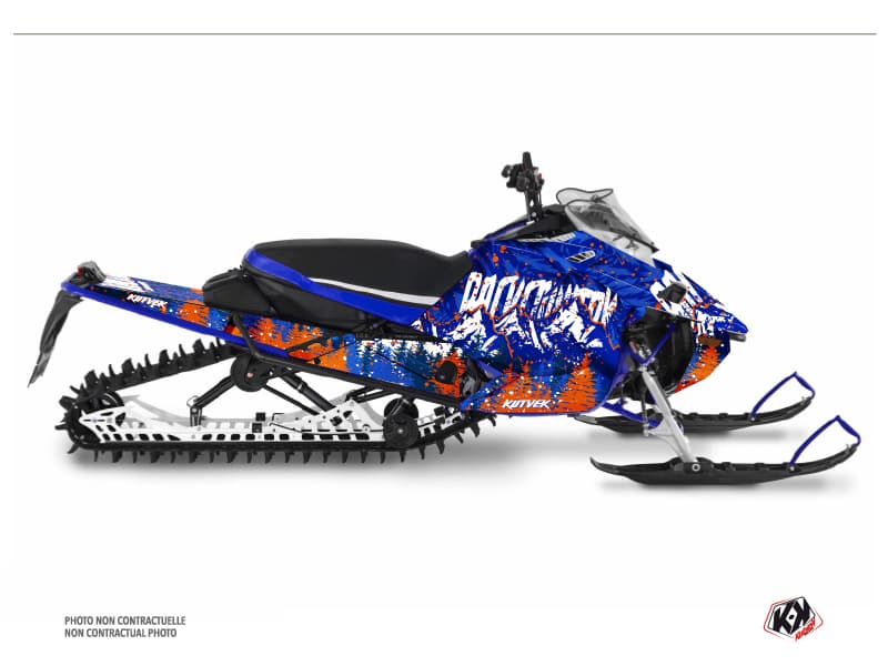 kit déco motoneige yamaha sx venom mountain backcountry bleu-orange