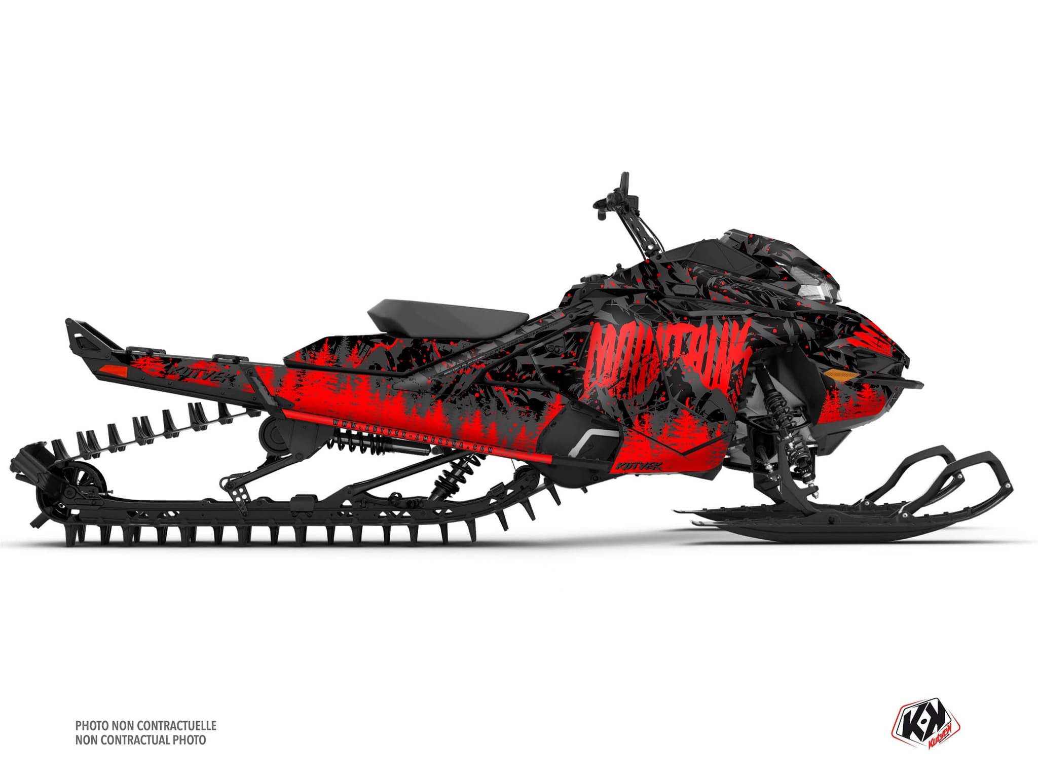 Kit decorativo Mota de neve LYNX SHREDDER DS BACKCOUNTRY Preto-Vermelho