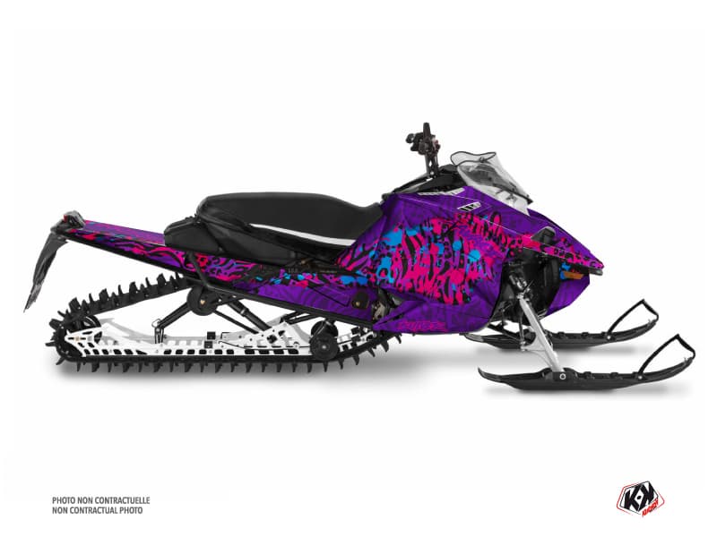 kit déco motoneige yamaha sx venom mountain savage mauve-rose