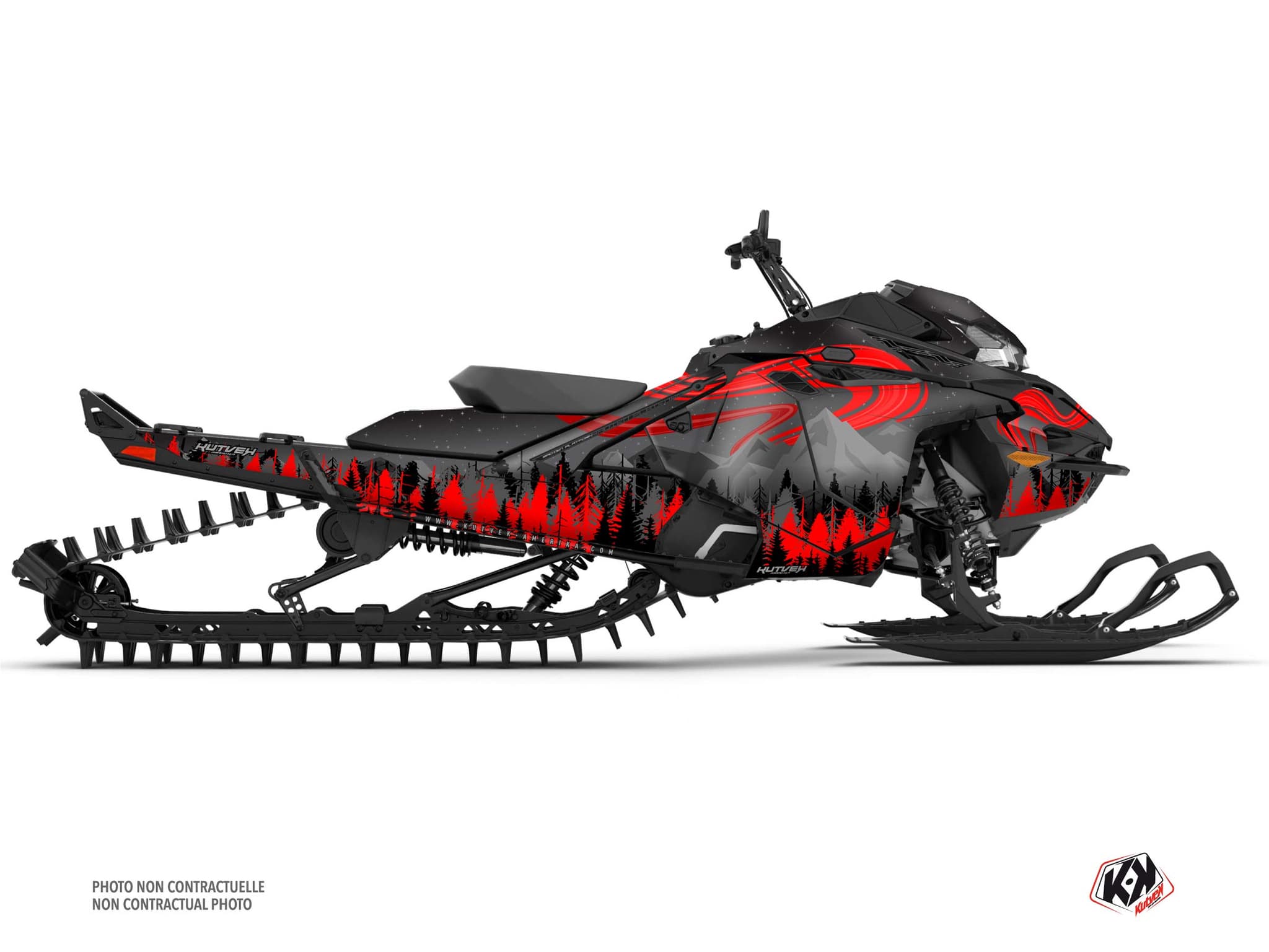 Kit decorativo Mota de neve LYNX SHREDDER DS BOREAL Preto-Vermelho
