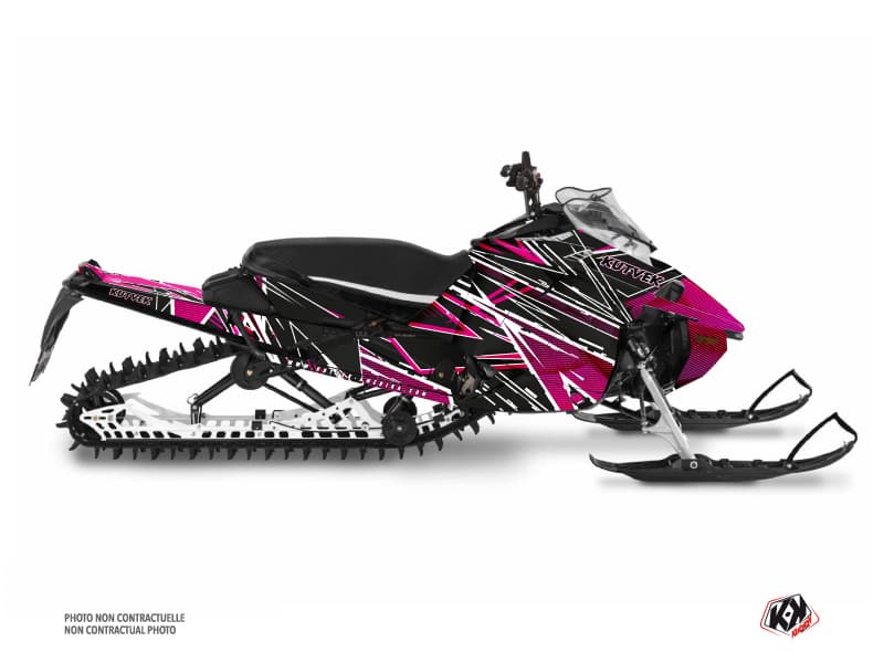 kit déco motoneige yamaha sx venom mountain line-x noir-rose