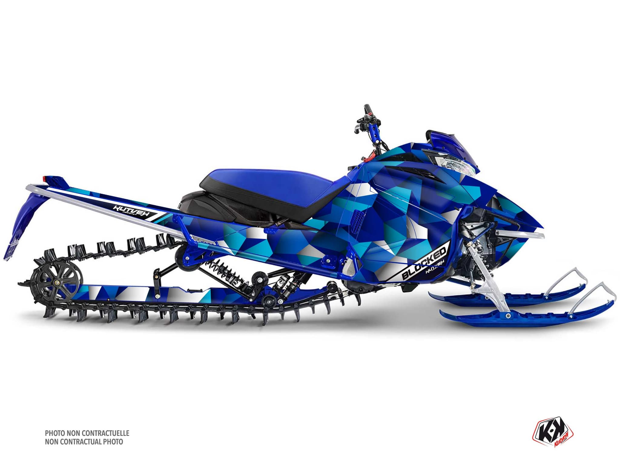 Snowmobile YAMAHA SIDEWINDER SRX blocked Blue graphic kit