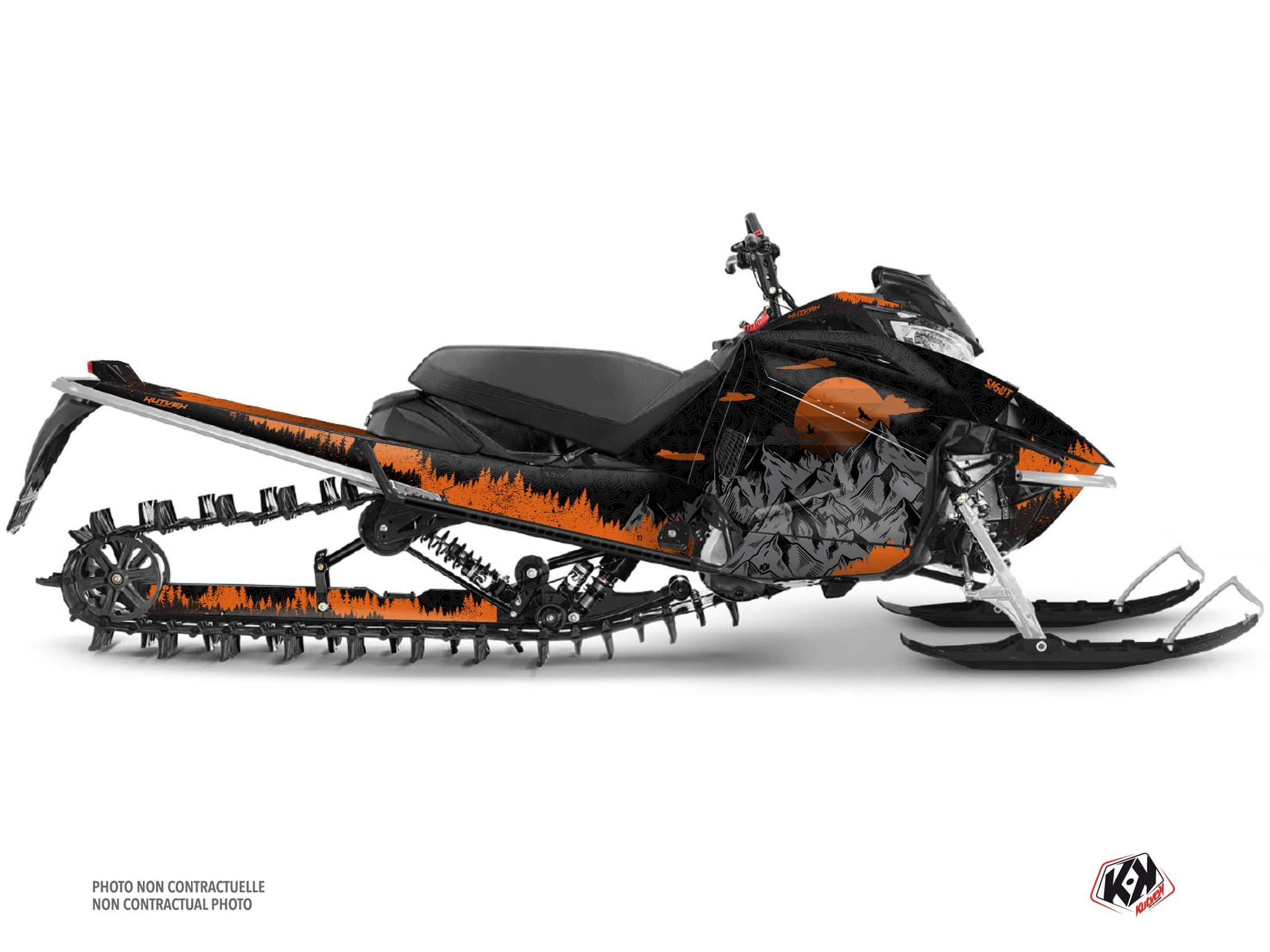 Snowmobile YAMAHA SIDEWINDER SRX sight Black-Orange graphic kit