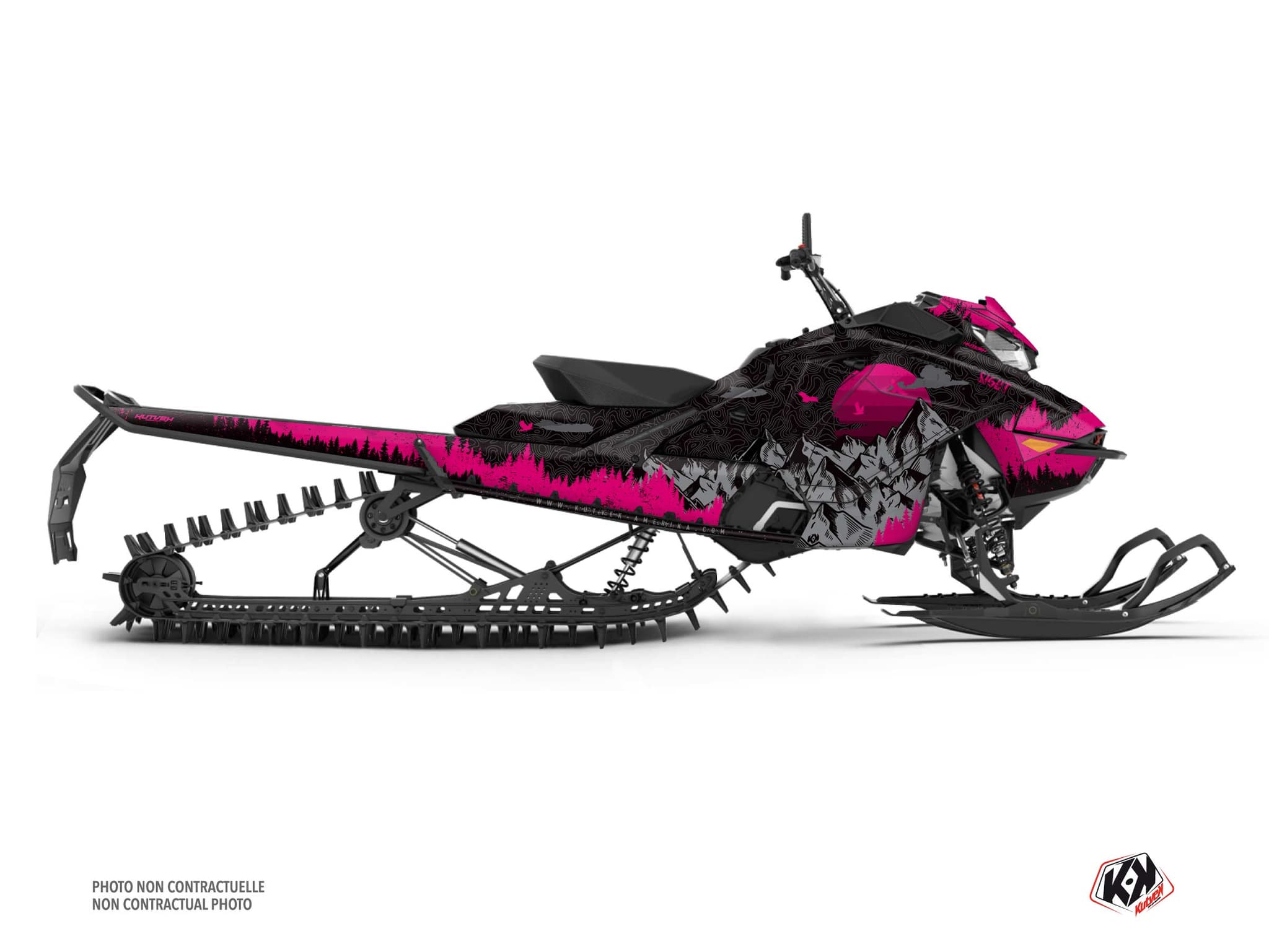 kit déco motoneige skidoo backcountry sport sight noir-rose