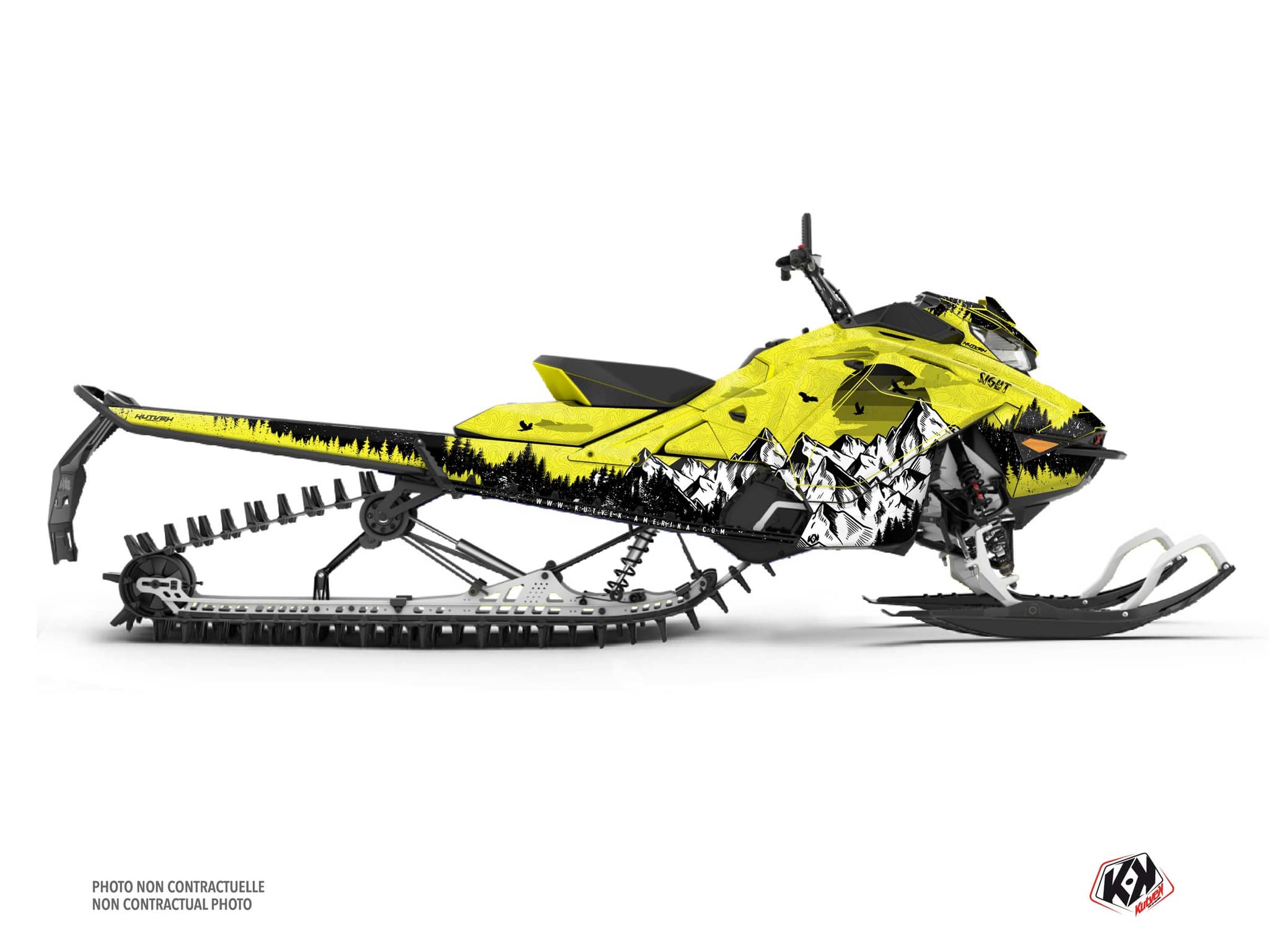 kit de decoração motoneige snow hawk mst sight amarelo
