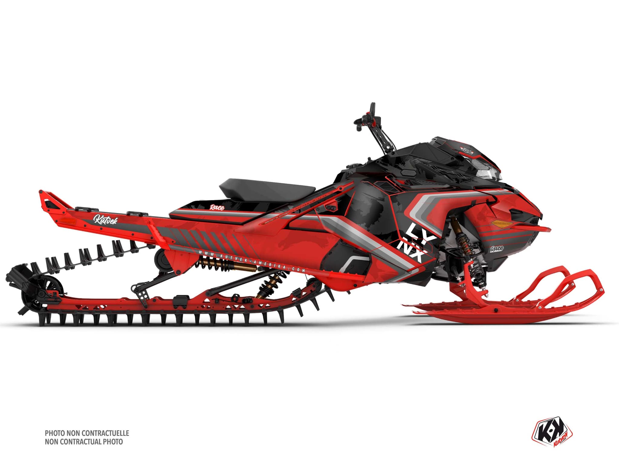Kit decorativo Mota de neve LYNX SHREDDER DS RACE Vermelho